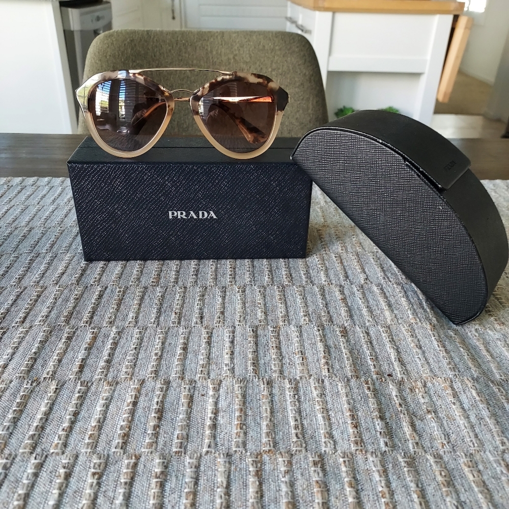 Prada Brown and Gold Sunglasses